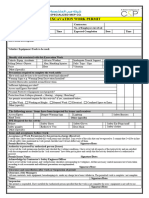 Excavation Work Permit Form