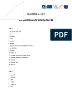 Seminar 9 - Conjunctions and Linking Words - Key