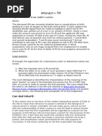 Wilsnach V TM Case Summary