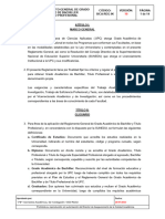 Reglamento General de Grado Academico de Bachiller y de Titulo Profesional Rectificado