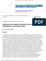 Indicadores de Calidad y Eficiencia de Los Servicios Hospitalarios. Una Mirada Actual