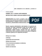 Evidencia Taller Sobre Evaluación de La Atención y Servicio Al Cliente