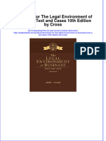 Full Download Test Bank For The Legal Environment of Business: Text and Cases 10th Edition by Cross File PDF Free All Chapter