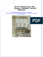 Full Download Test Bank For Criminal Law, 13th Edition, Thomas J. Gardner, Terry M. Anderson File PDF Free All Chapter