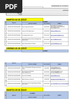 Cronograma de Sustentación - Ii Jornada Martes y Viernes