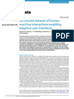 Structured Dataset of Human-Machine Interactions Enabling Adaptive User Interfaces