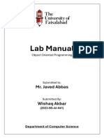 Object Oriented Programming Lab Mannual