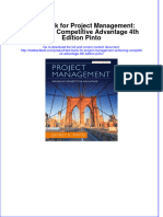 Full Download Test Bank For Project Management: Achieving Competitive Advantage 4th Edition Pinto File PDF Free All Chapter