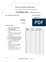 2024 Mathematics Paper I BTR Mock Exams