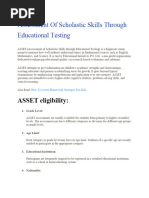 Assessment of Scholastic Skills Through Educational Testing