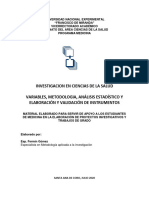 Investigación en Ciencias de La Salud, Variables, Metodologia, Analisis Estadistico e Instrumntos