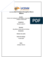 Informe de Investigación Sobre Higiene y Seguridad en El Trabajo y Riesgos Profesionales