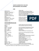 Collegiate Calendar For Ay 2021