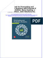 Test Bank For Forecasting and Predictive Analytics With Forecast X (TM), 7th Edition, Barry Keating, J. Holton Wilson, John Solutions Inc