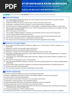 EXAM QUESTIONS Molecular Biology and Biotechnology