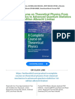 A Complete Course On Theoretical Physics From Classical Mechanics To Advanced Quantum Statistics 1st Edition Albrecht Lindner