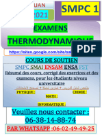 ° Examens Thermodynamique Smai SMPC Fst-Tetouan