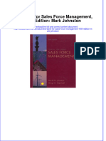 Full Download Test Bank For Sales Force Management, 10th Edition: Mark Johnston File PDF Free All Chapter