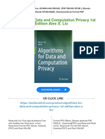 (PDF Download) Algorithms For Data and Computation Privacy 1st Edition Alex X. Liu Fulll Chapter