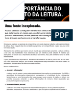 A Importância Do Hábito Da Leitura