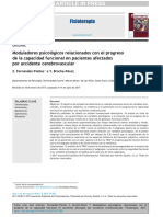 Moduladores Psicológicos Relacionados Con El Progreso de La Capacidad Funcional en Pacientes Afectados Por Accidente Cerebrovascular