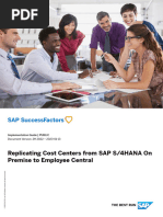 Replicating Cost Centers From SAP S4HANA OnPremise To Employee Central