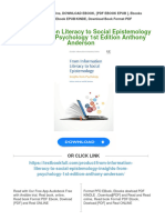 PDF From Information Literacy To Social Epistemology Insights From Psychology 1st Edition Anthony Anderson Download