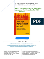 PDF Strategic Management Control Successful Strategies Based On Dialogue and Collaboration Fredrik Nilsson Download