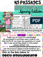 Kindergarten Reading Comprehension Passages Spring