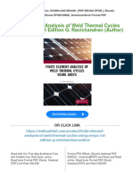 Finite Element Analysis of Weld Thermal Cycles Using ANSYS 1st Edition G. Ravichandran (Author) 2024 Scribd Download