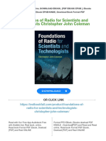 Foundations of Radio For Scientists and Technologists Christopher John Coleman Download PDF