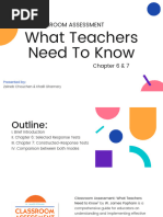 Classroom Assessment: What Teachers Need To Know