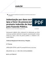 Indenização Por Dano Moral in Re Ipsa A Favor Da Pessoa Jurídica No Protesto Indevido de Imposto Pela Fazenda Pública. - Jusbrasil