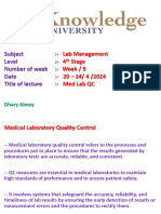 Lab Management 4 Stage Week / 9 20 - 24/ 4 /2024 Med Lab QC