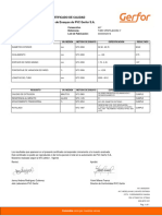 Certificado de Calidad Laboratorio de Ensayos de PVC Gerfor S.A