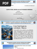 Costo Total Segun Actividades Mineras