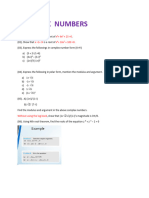 Complex Numbers Home Works