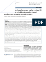 Exploring Flexural Performance and Abrasion Resistance in Recycled Brick Powder-Based Engineered Geopolymer Composites