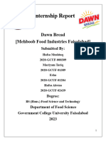 Internship Report of Dawn Bread