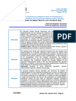 Análisis de Una Experiencia Didáctica para La Enseñanza y Aprendizaje de Sistemas de Ecuaciones Diferenciales Lineales