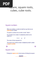 Square, Square Roots, Cubes, Cube