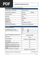 Candidate Information Form Filled