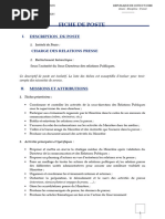 Fiche de Poste - Charge Des Relations Presse