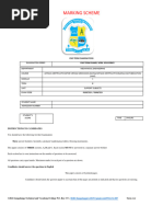 Science Marking Scheme