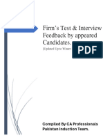 Firm's Test and Interview Feedback by Appeared Candidates (Updated Upto Wint