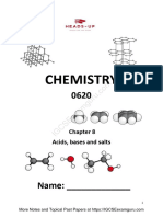 IGCSE Chemistry A Notes Chapter 8 - Acids, Bases and Salts