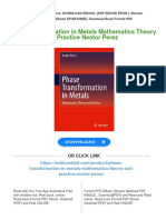 Phase Transformation in Metals Mathematics Theory and Practice Nestor Perez