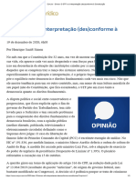 SIMON, Henrique Smidt. O STF e A Interpretação (Des) Conforme À Constituição - Conjur