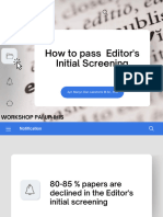 How To Pass Editor's Initial Screening
