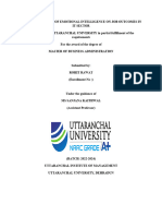 Analysis The Role of Emotional Intelligence On Job Outcomes in It Sector